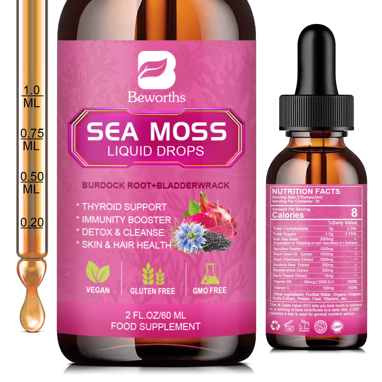 BEWORTHS 3000MG Seamoss Liquid - Root Stimulator Liquid ulasan dan harga