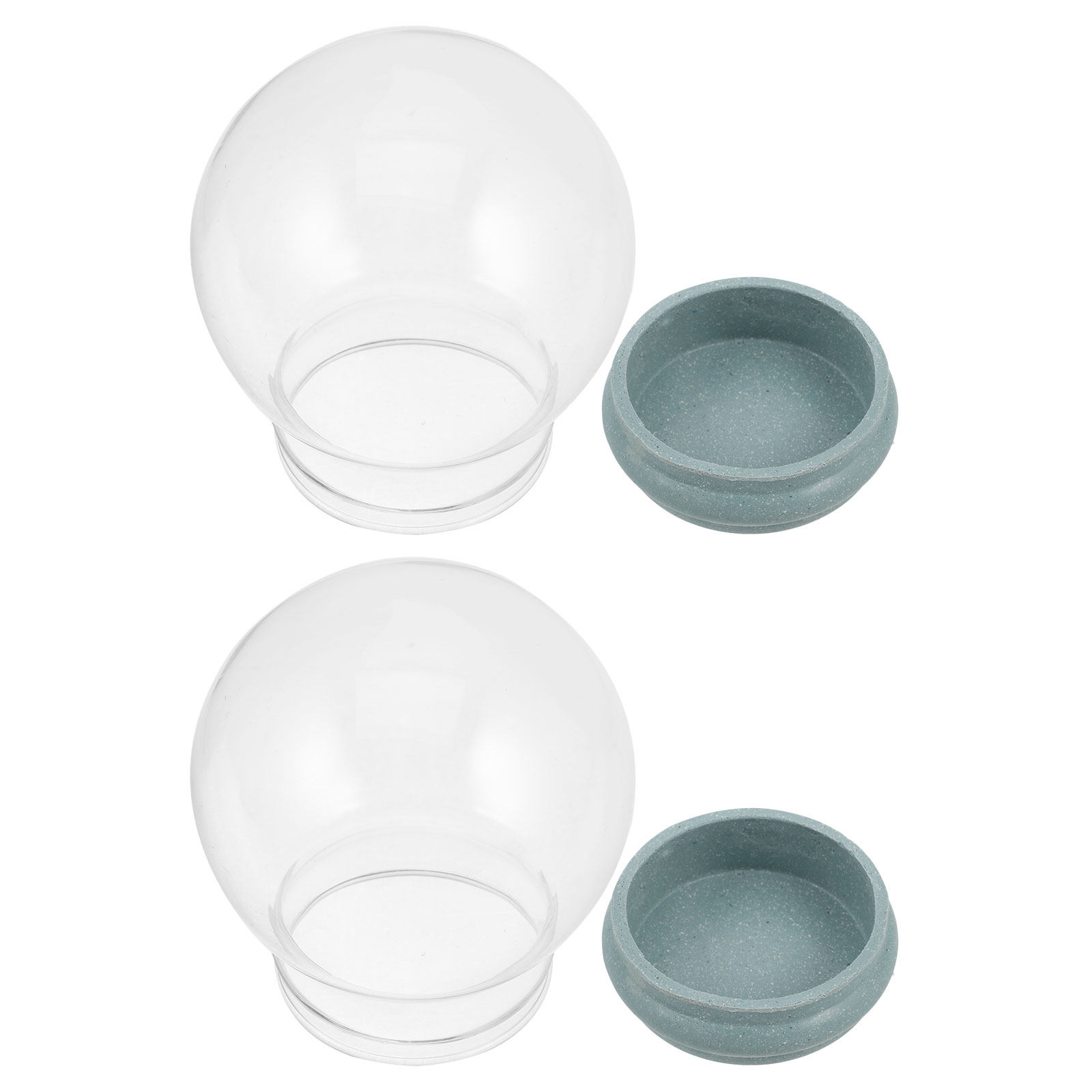 2Pcs Glass Snow Globe Clear Do - Plastic Dome Clear ulasan dan harga