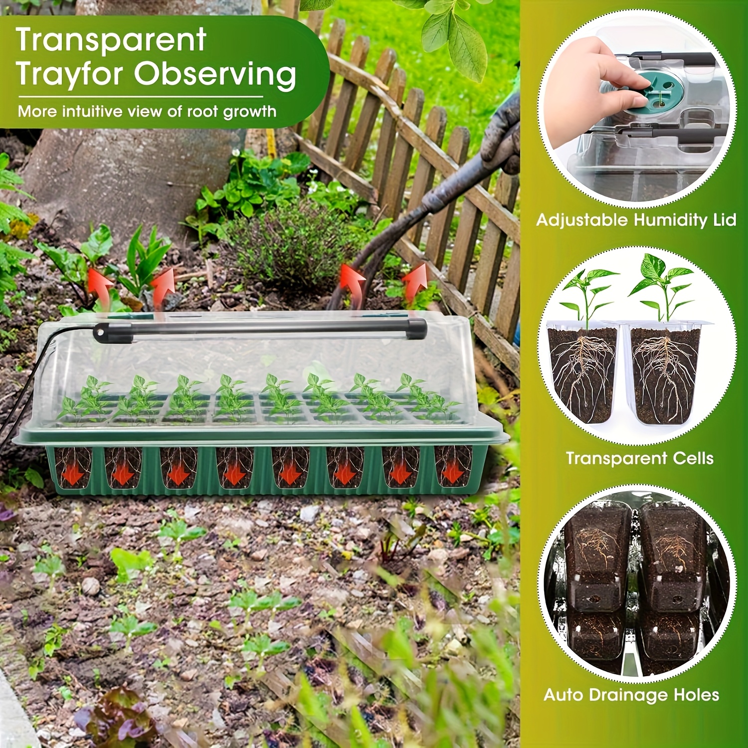 2PCS 72-Cell Seed Growing Kit  - Humidity Dome Kit ulasan dan harga