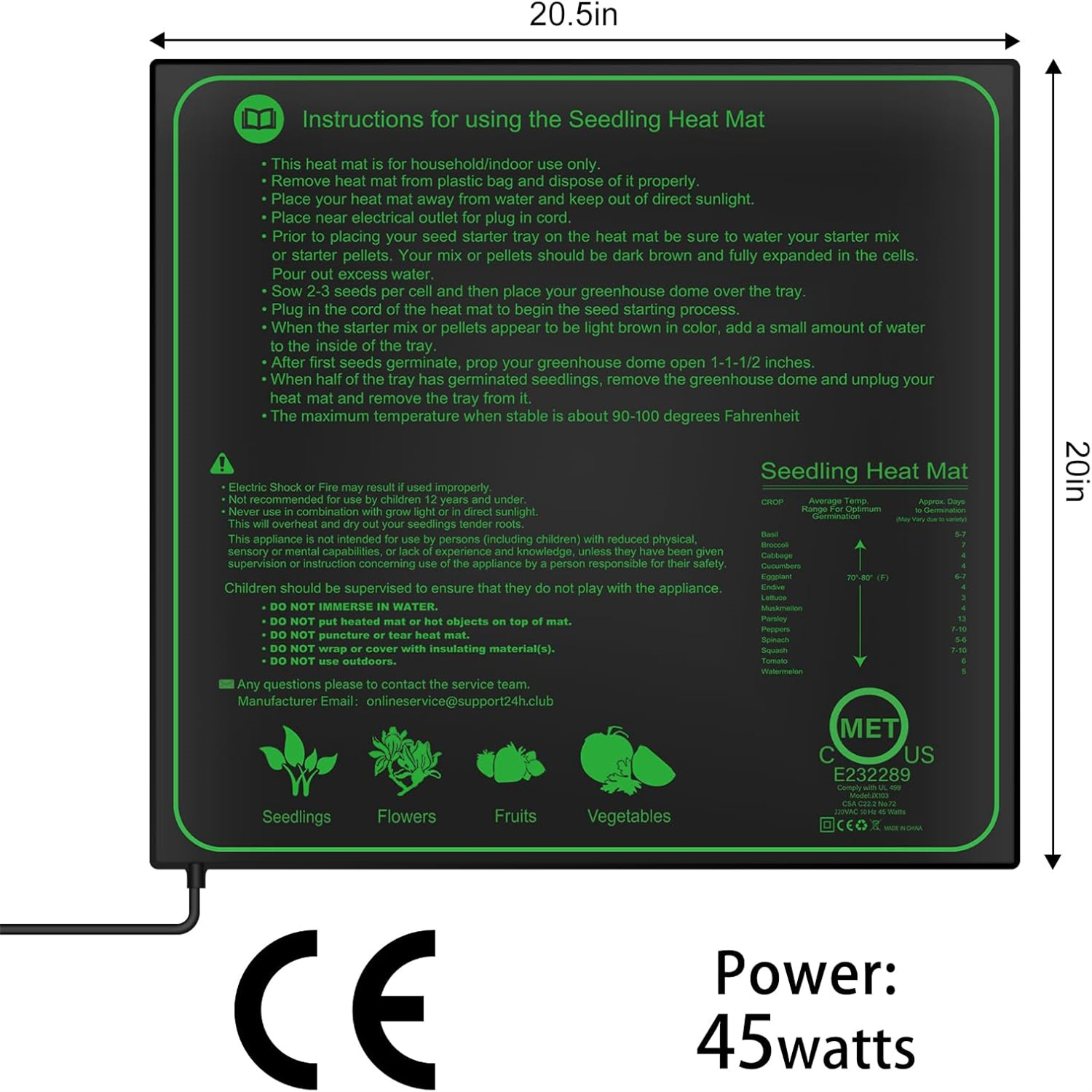 Seedling Heat Mat 10/25/50CM I - Rooting Gel Clone ulasan dan harga